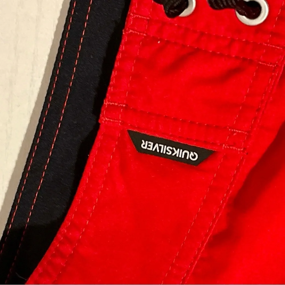 Quicksilver Red Swim Shorts 28 x 21